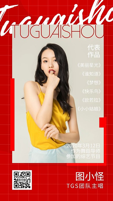 明星应援物介绍简介宣传手机海报