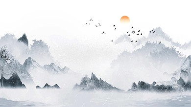 图怪兽原创元素古风新中式风格装饰画背景