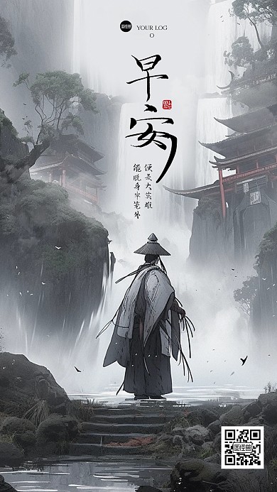 大气侠客早安问候江湖风海报