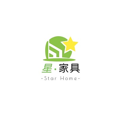 家具厂圆形屋子星星红色简约LOGO