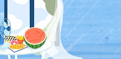 图怪兽原创清新小暑夏至夏天肌理插画