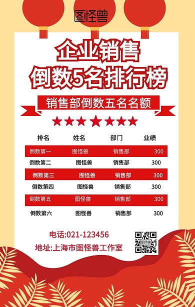 倒数5名排行榜手机营销海报