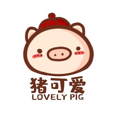 猪可爱头像卡通粉色LOGO