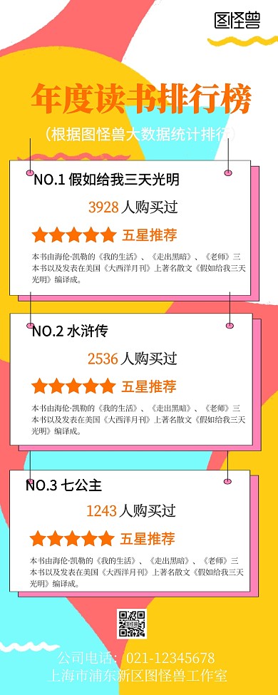 读书排行榜营销长图