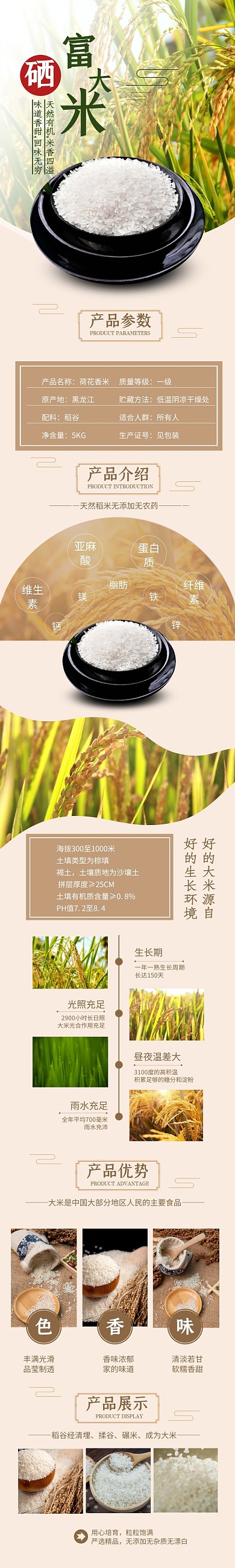 电商食品简约富硒米五谷杂粮详情页