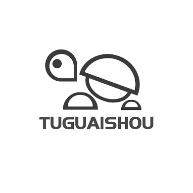 灰白色简约线条乌龟甲鱼logo设计