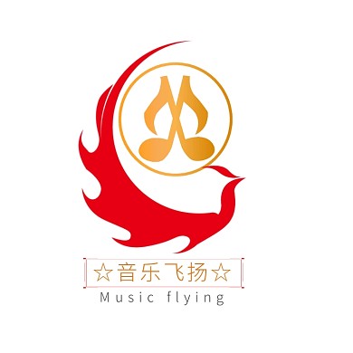 音乐飞扬logo设计简约风
