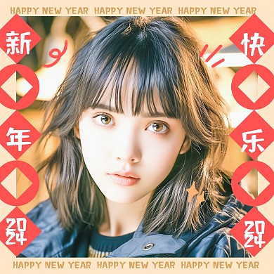 趣味新年自拍PLOG模板