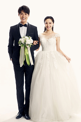 浪漫的新郎和新娘