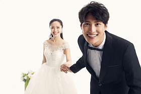 浪漫的新郎和新娘