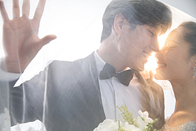 浪漫的新郎和新娘