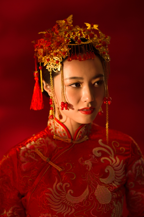 穿着古装的新娘 穿着古装的新娘