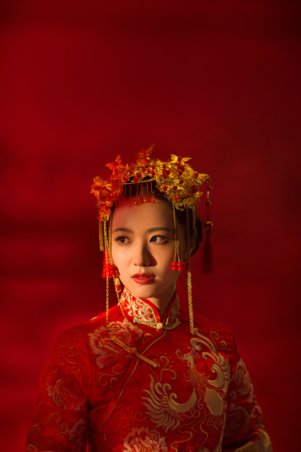 穿着古装的新娘 穿着古装的新娘