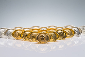 金元宝和银元宝图片