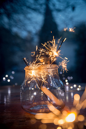 放在瓶子里的烟花