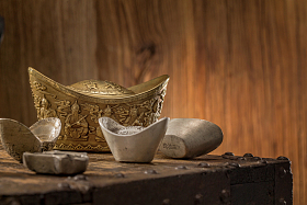 金元宝和银元宝图片