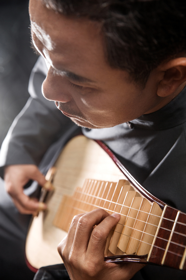 男艺术家在弹琵琶 男艺术家在弹琵琶