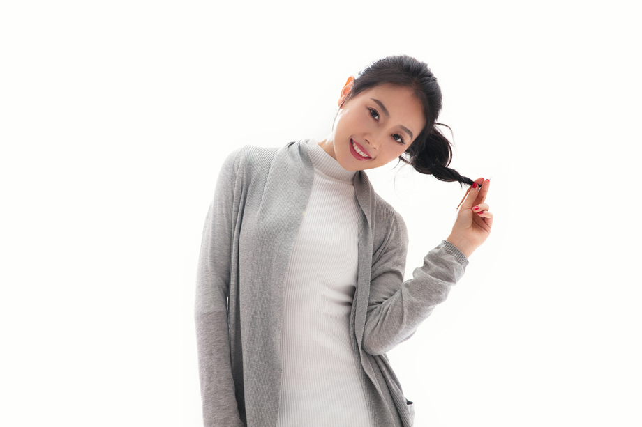 快乐的青年女人照片