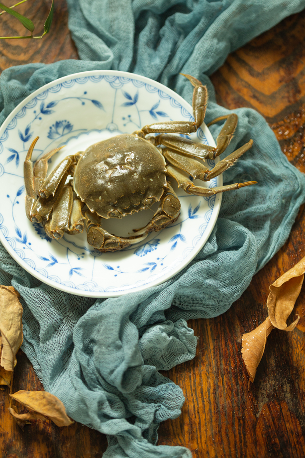 螃蟹放在盘子里照片 螃蟹放在盘子里照片