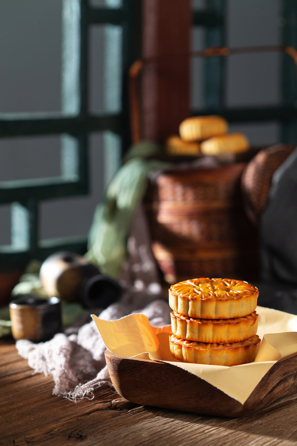 中秋节老式月饼特写图片 中秋节老式月饼特写图片