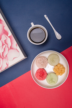 月饼配咖啡图片