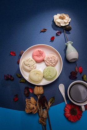 月饼配咖啡图片