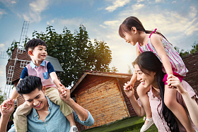 快乐的一家四口图片