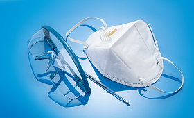 防护口罩和护目镜图片