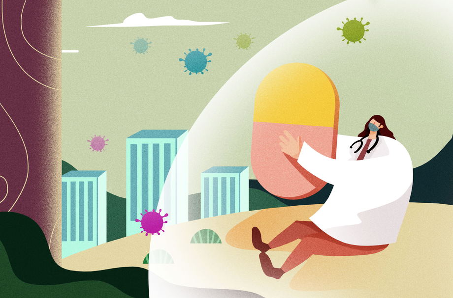 医生拿着药插画 医生拿着药插画