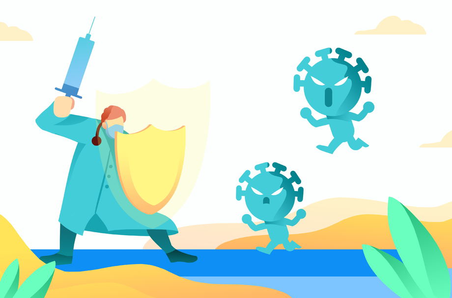 抗击新冠肺炎病毒插画 抗击新冠肺炎病毒插画