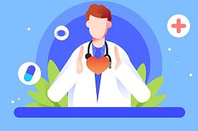 爱心医生插画图片