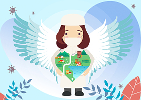 戴口罩的医生插画