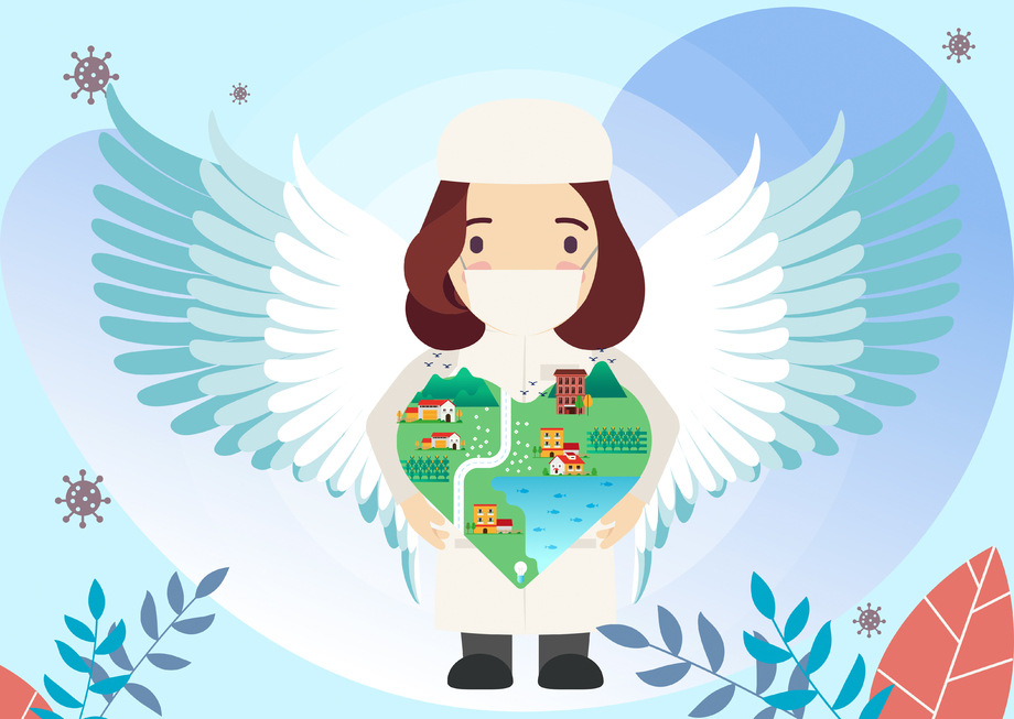 戴口罩的医生插画 戴口罩的医生插画