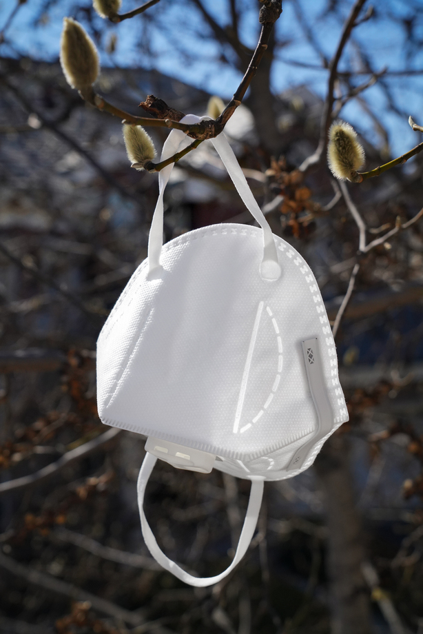 悬挂在树枝上的口罩图片 悬挂在树枝上的口罩图片