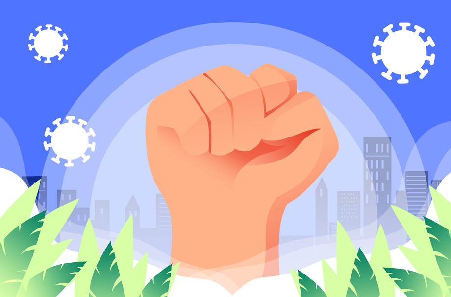 抗击新冠病毒插画 抗击新冠病毒插画