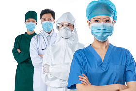 戴着口罩的医务工作者图片