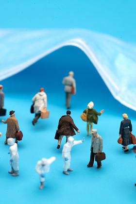 疫情中医务工作者保护人群照片