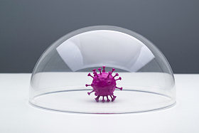 玻璃罩里的病毒图片