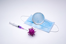 注射器地球模型口罩病毒