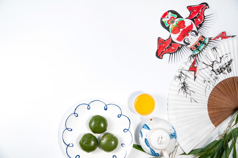 青团和中国传统文化工艺品图片