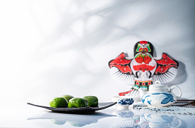 青团风筝和茶具图片