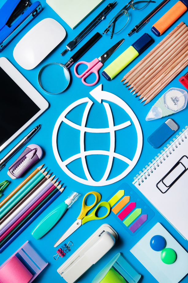 办公用品和互联网连接标志图片 办公用品和互联网连接标志图片