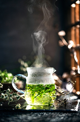 一杯绿茶图片