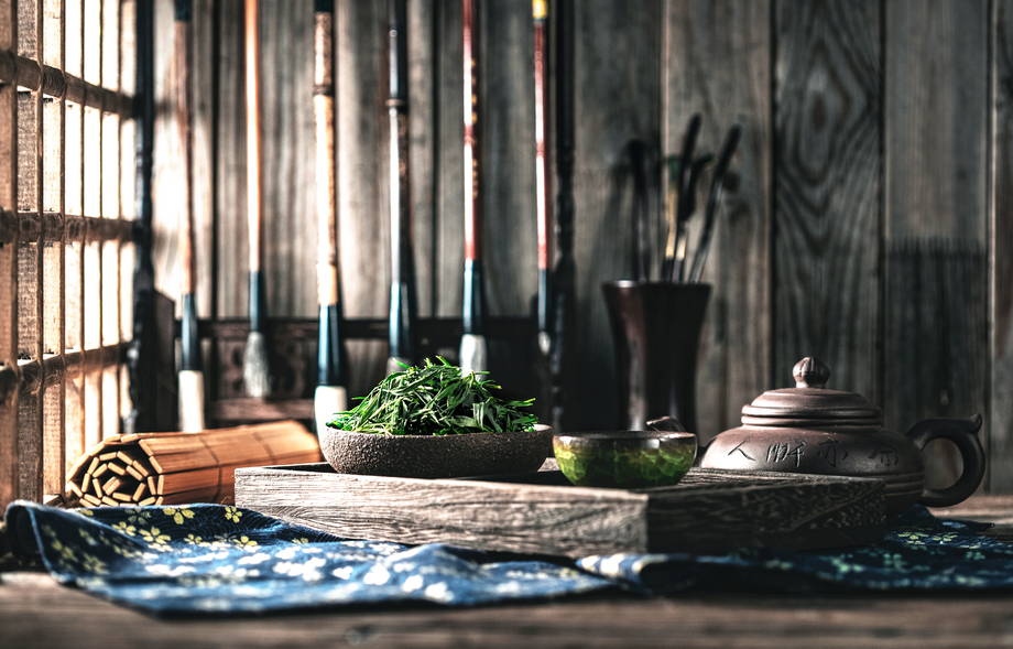 茶盘里的茶叶 茶盘里的茶叶