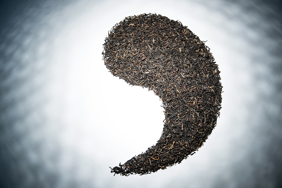 茶叶组成的太极图案 茶叶组成的太极图案