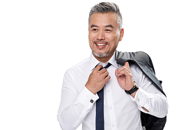 披着西服的商务中老年男士图片