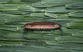 粽叶和龙舟照片