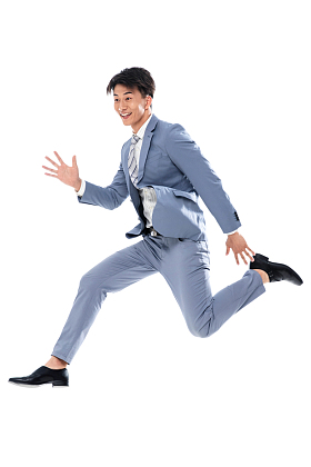 奔跑跳跃的商务男士图片