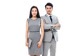 拿平板电脑的商务人士图片