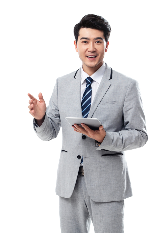 拿平板电脑的商务男士图片